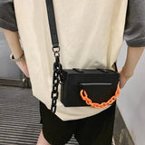Thick Chain Casual Messenger Bag Hip Hop Handbag Mini Shoulder Bag