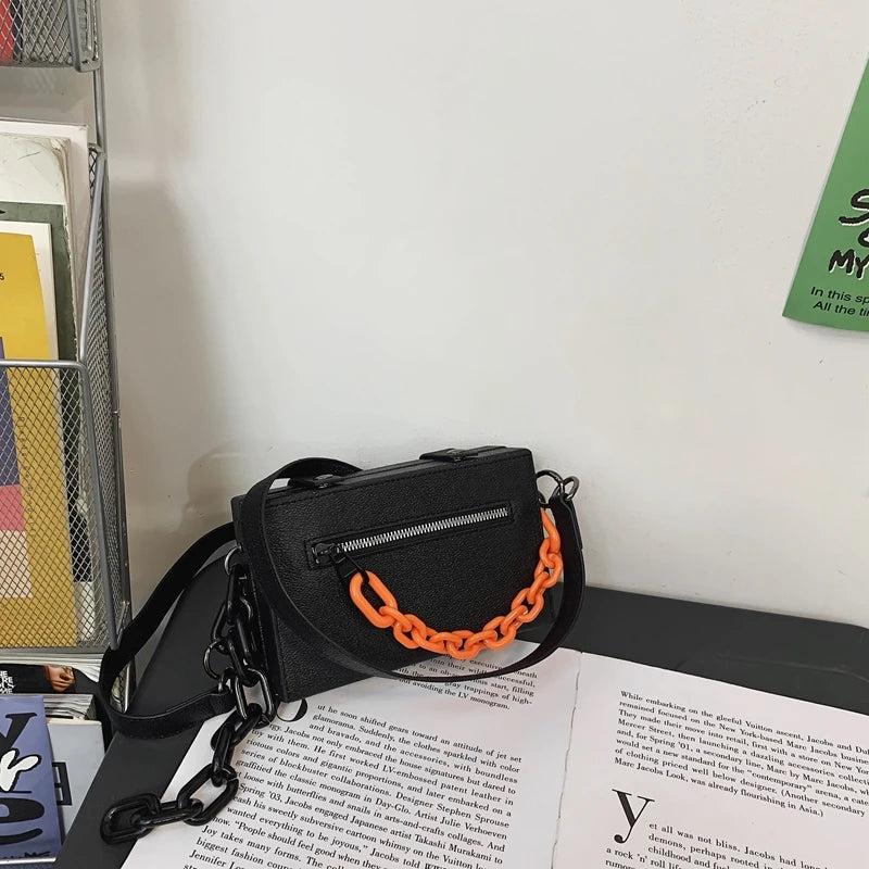 Thick Chain Casual Messenger Bag Hip Hop Handbag Mini Shoulder Bag