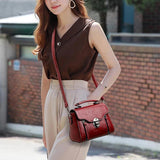 Vintage Casual Flap Shoulder Bags For Women High PU Leather Small Crossbody Bag