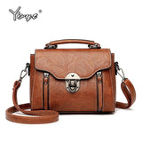 Vintage Casual Flap Shoulder Bags For Women High PU Leather Small Crossbody Bag