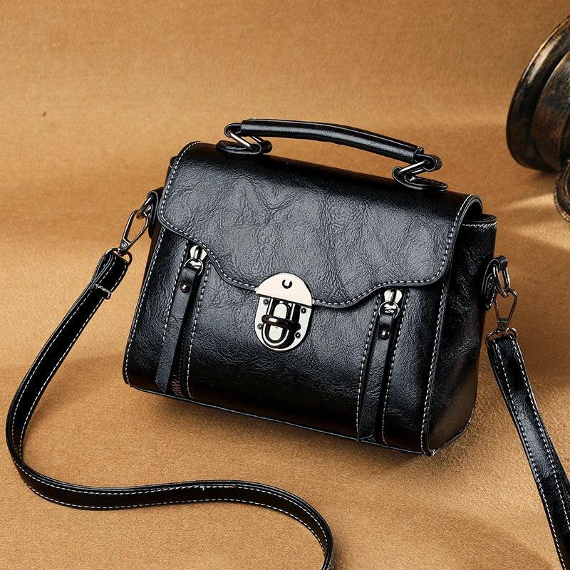 Vintage Casual Flap Shoulder Bags For Women High PU Leather Small Crossbody Bag