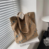 Canvas Bucket Shoulder Bag Women Tote Handbags Letter Printed Shopping Bags