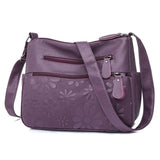 Flower Printed Crossbody Bag Soft Leather Shoulder Bag for Women