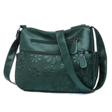 Flower Printed Crossbody Bag Soft Leather Shoulder Bag for Women