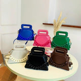 Vintage Square Handle Clutches Small Hand Bag Women Crossbody Bag