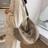 Letter Canvas Women Bag Casual Shoulder Messenger Bag Retro Alphabet