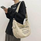 Letter Canvas Women Bag Casual Shoulder Messenger Bag Retro Alphabet