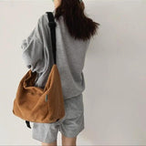 Canvas Women's Shoulder Bag Tote Casual Solid School Handbag for Women Travel