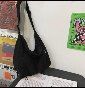 Canvas Women's Shoulder Bag Tote Casual Solid School Handbag for Women Travel