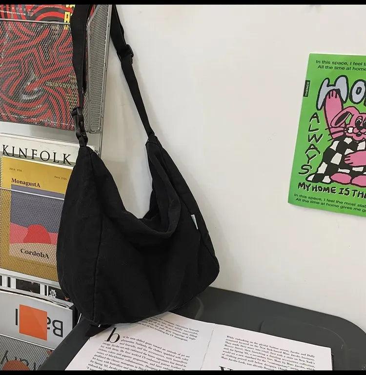 Canvas Women's Shoulder Bag Tote Casual Solid School Handbag for Women Travel