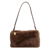 Women's Plush Shoulder Bag Winter Armpit Bag for Travel