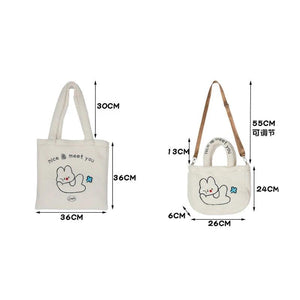 Embroidery Lamb Velvet Handbag Large-Capacity Shoulder Bag