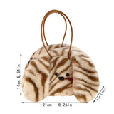 Faux Fur Women's Tote Bag Soft Plush Shoulder Handbag Warm Purses Handbag