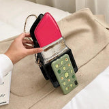Lipstick Shape Shoulder Bag Small Handbag Lady Chain