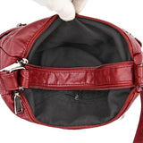 Women's Soft Leather Crossbody Shoulder Bag with Flap Closure