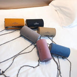 Matte Leather Crossbody Bag Chain Shoulder Handbag