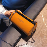 Matte Leather Crossbody Bag Chain Shoulder Handbag