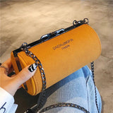 Matte Leather Crossbody Bag Chain Shoulder Handbag