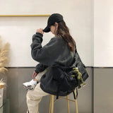 Harajuku Techwear Canvas Sling Bag Gothic Crossbody Bags For Women Handbag