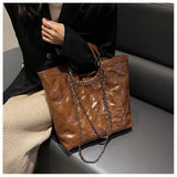 Large High-capacity Leather Handbags Women Tote Bag Crossbody Vintage Style