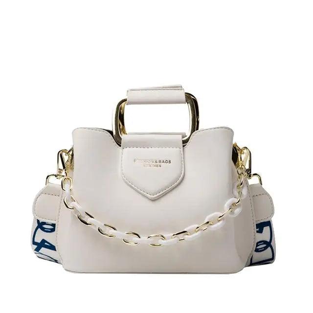 Women's Bucket Bag with Thick Chain Shoulder Strap