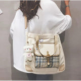 Large Capacity One Shoulder Canvas Bag Women Handbag Student School Tote Shopper