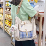 Large Capacity One Shoulder Canvas Bag Women Handbag Student School Tote Shopper