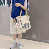 Large Capacity One Shoulder Canvas Bag Women Handbag Student School Tote Shopper