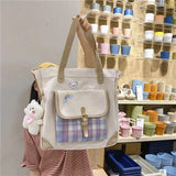 Large Capacity One Shoulder Canvas Bag Women Handbag Student School Tote Shopper