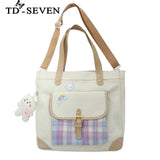 Large Capacity One Shoulder Canvas Bag Women Handbag Student School Tote Shopper