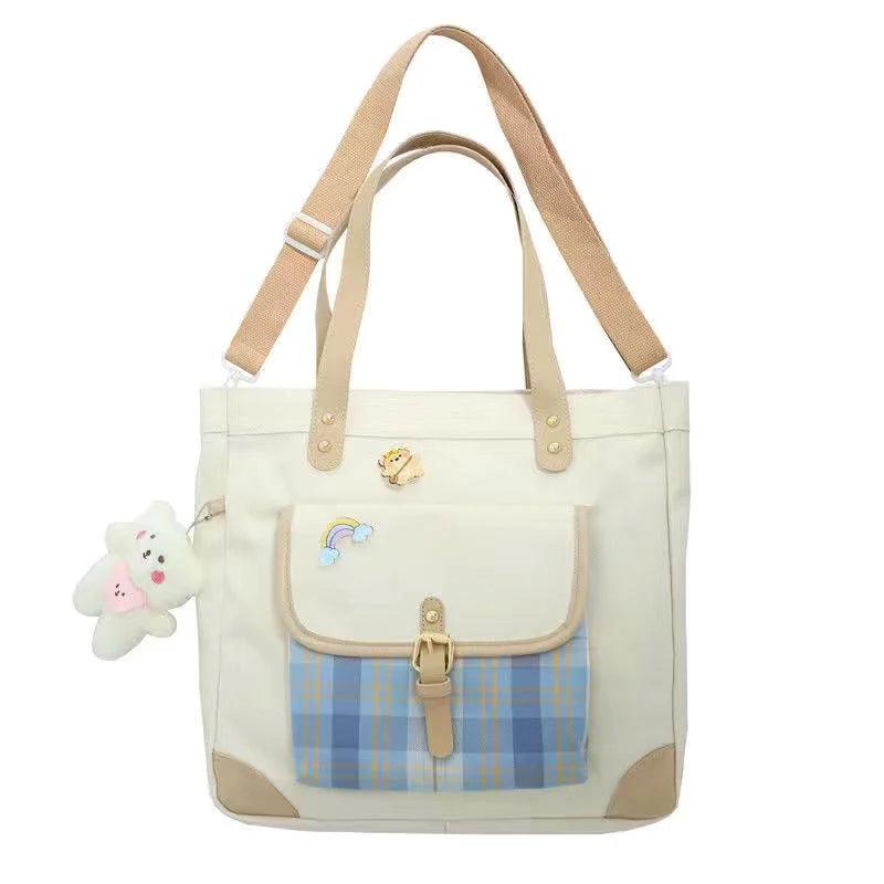 Large Capacity One Shoulder Canvas Bag Women Handbag Student School Tote Shopper