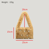 Faux Fur Women Shoulder Bag Soft Plush Handbag Candy Shopper Purse