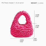 Soft Cotton Women Small Tote Bag Tassel Handbags Lightweight Purses