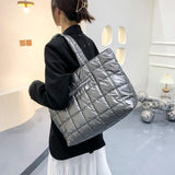 Warm Ultralight Tote Bag Large Quilted Handbag for Women