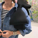 Female Pink Spliced Bow Handbag for Girl Shoulder Bag