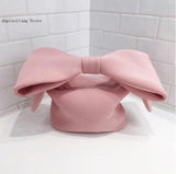 Female Pink Spliced Bow Handbag for Girl Shoulder Bag