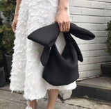 Female Pink Spliced Bow Handbag for Girl Shoulder Bag