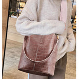 Croco Vintage Women Hand Bag Designers Handbags Women Shoulder Bags