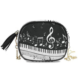 Music Note Piano Crossbody Bag Chain Messenger Shoulder Bag