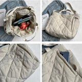 Cotton Padded Large Tote Shoulder Bags For Women Winter Causal Crossbody Purse