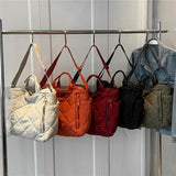 Cotton Padded Large Tote Shoulder Bags For Women Winter Causal Crossbody Purse