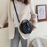 Circular Women Shoulder Bag Leather Crossbody Messenger Bags Purse