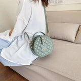 Circular Women Shoulder Bag Leather Crossbody Messenger Bags Purse