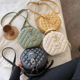 Circular Women Shoulder Bag Leather Crossbody Messenger Bags Purse