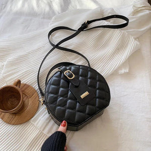 Circular Women Shoulder Bag Leather Crossbody Messenger Bags Purse