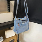 Unisex Casual Denim Crossbody Bag for Women and Men Shoulder Bag