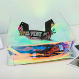 Pink Girl Bag Travel Duffel Beach Holographic Shoulder Bag