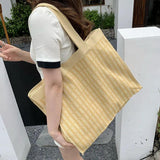 Knitting Wool Women Handbag Chequer Chess Eco big Shopping Bag Decoration Purse
