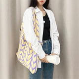 Wheat Ears Knitting Women Shoulder Bag Crochet Handbag High Big Tote Shopper Bag