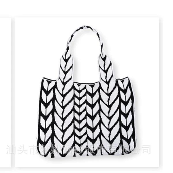 Wheat Ears Knitting Women Shoulder Bag Crochet Handbag High Big Tote Shopper Bag